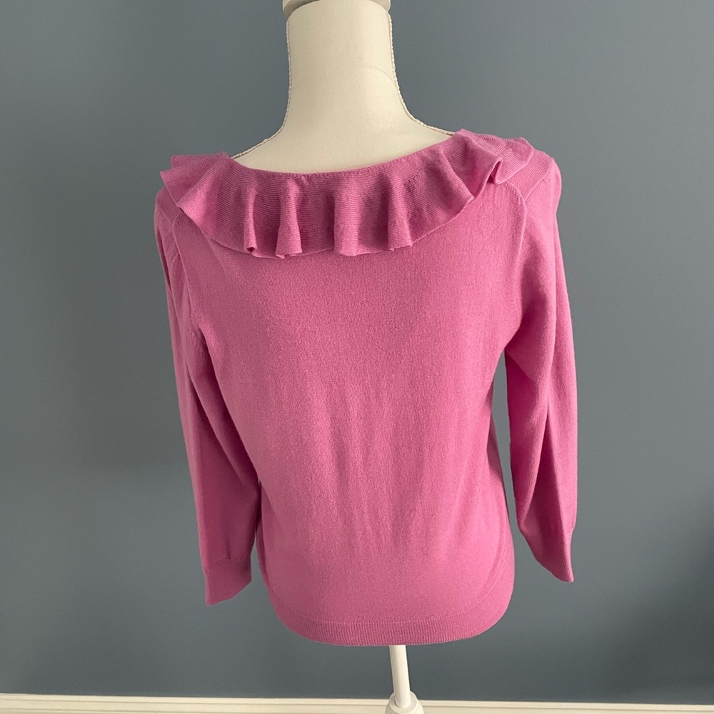 J Crew Ruffled Wool Cardigan 💗 - Picture 2 of 6